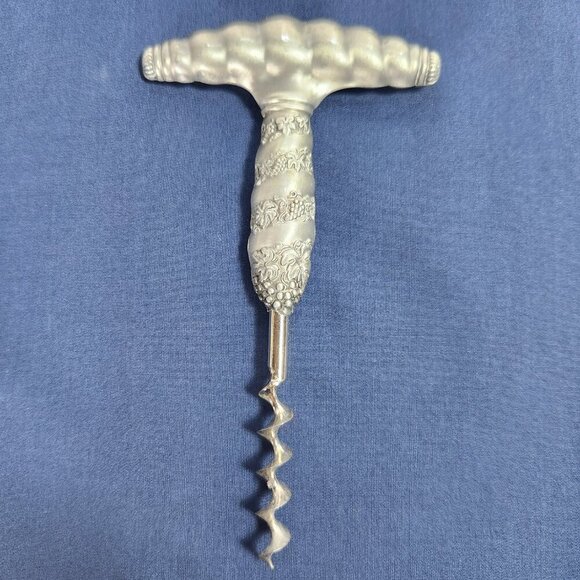 WMF Zinn Pewter Wine Opener Screw-Pull Grapes Leaves Design Vintage - Picture 1 of 7
